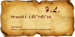 Hrazdil Lóránt névjegykártya
